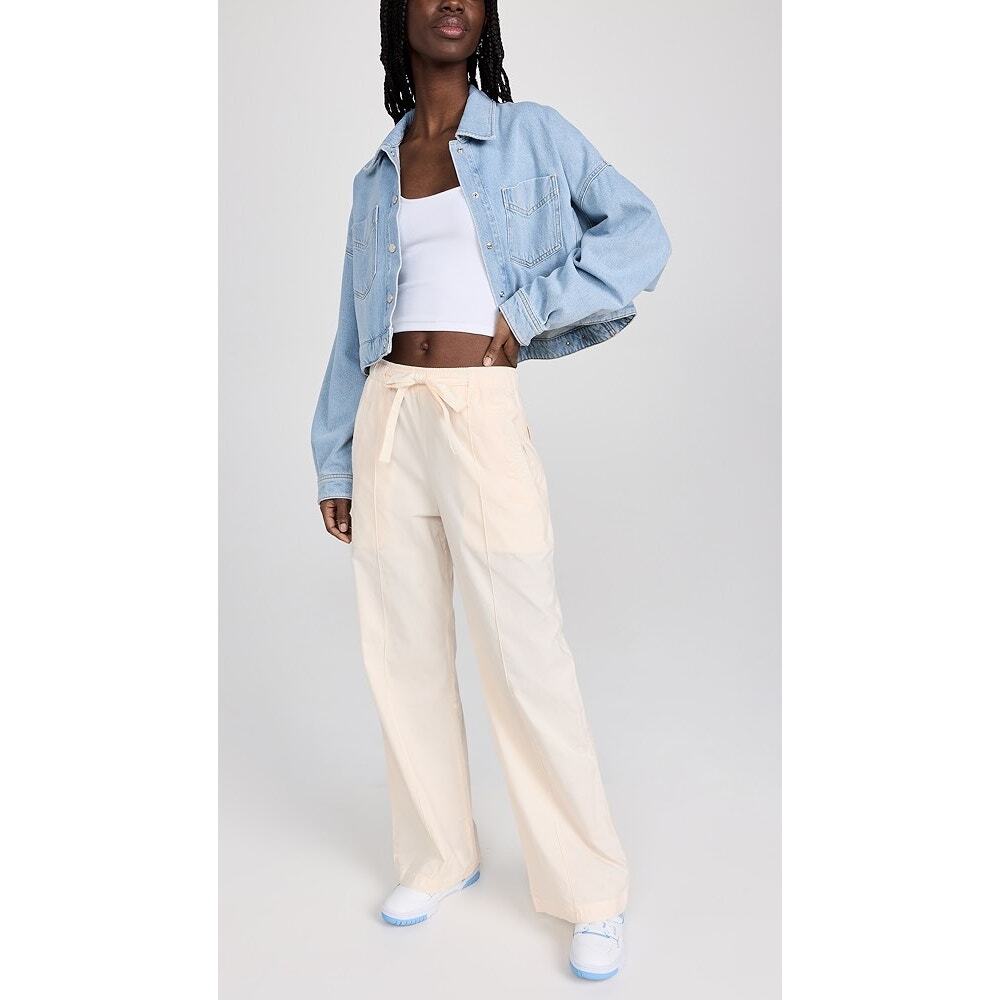 Monrow Stretch Poplin Pants S off white $200